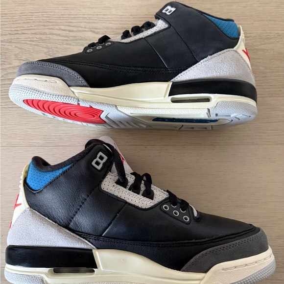 Nike Air Jordan 3 Retro GS Rare Air Black Blue Red IB8968-004 Kid's 7Y Women 8.5 - Picture 7 of 9